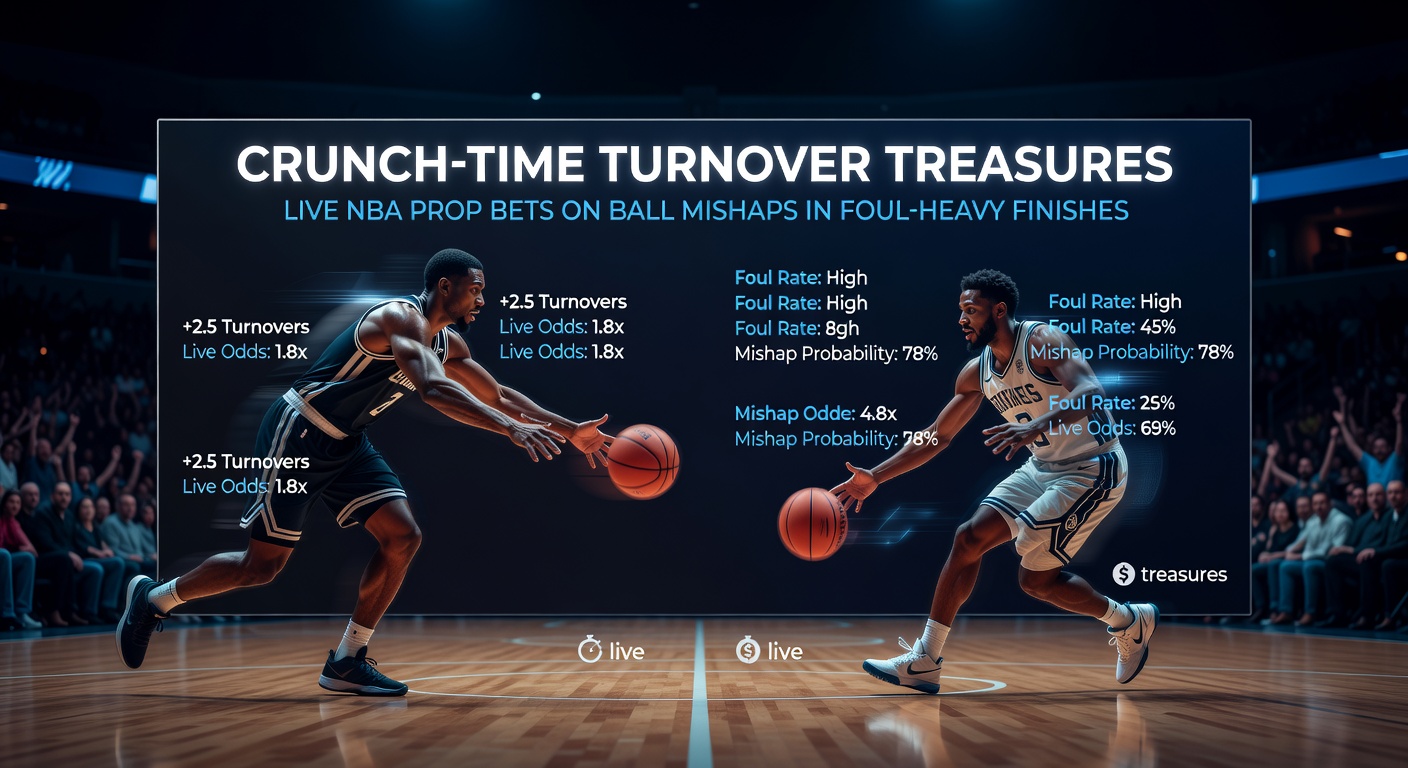 Chart showing turnover rates spiking in NBA games with high foul counts during crunch time
