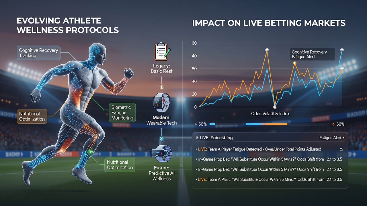 Live sports betting interface displaying adjusted odds during a team game with wellness-related player substitutions
