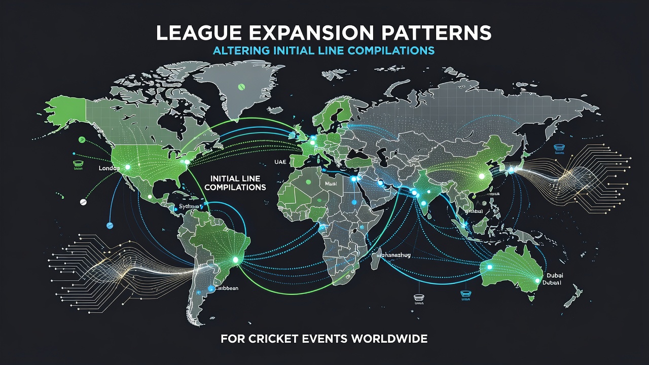 Analysts reviewing cricket match data and line compilations on digital screens