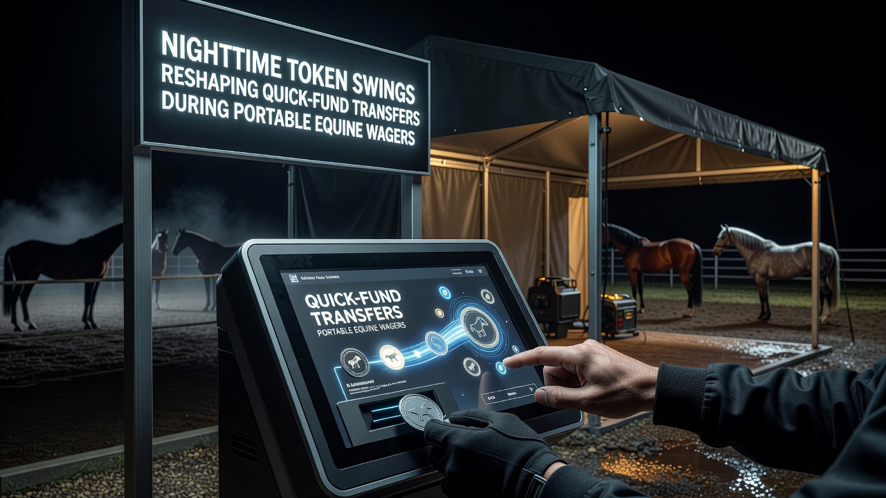Mobile interface showing token transfer options for horse race betting